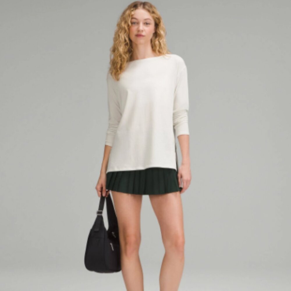 NWT Lululemon Women's Casual Relaxed-Fit Boatneck Long-Sleeve Shirt
